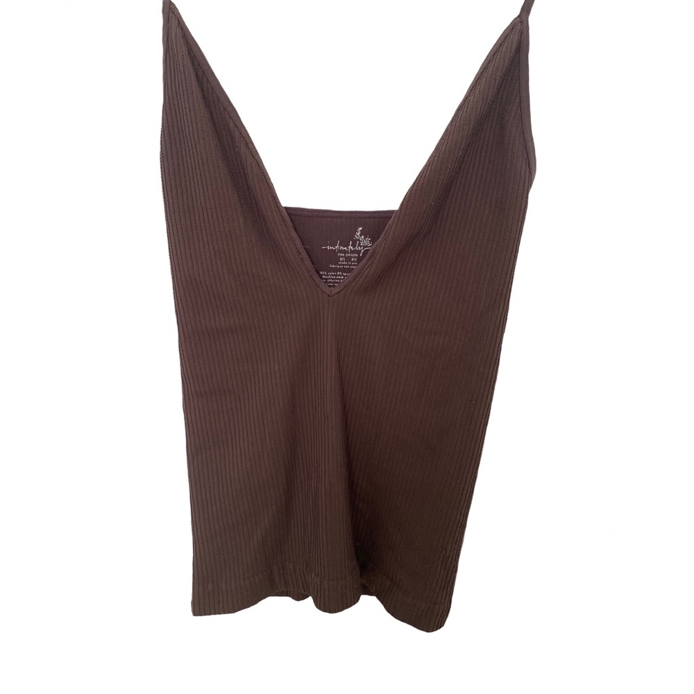 Free People brown ribbed tank